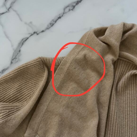 Theory Maritza Cashmere Cardigan Tan Draped Long Sweater Size S Quiet Luxury - Picture 10 of 10